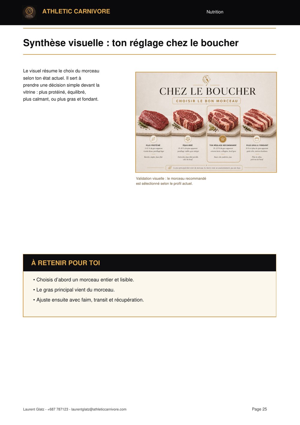 Réglage alimentaire chez le boucher