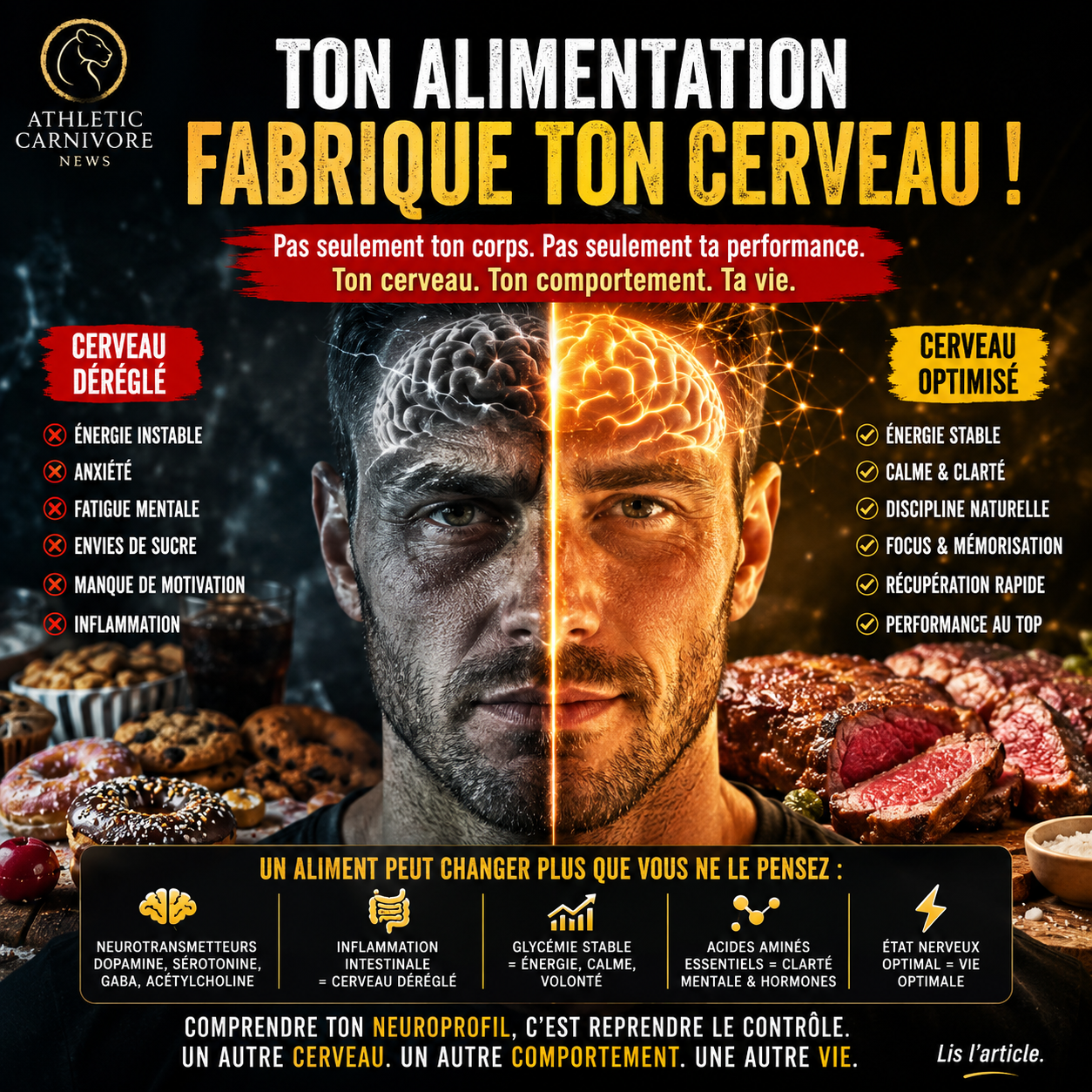 Athletic Carnivore : Quand la nutrition façonne ton cerveau et ta vie