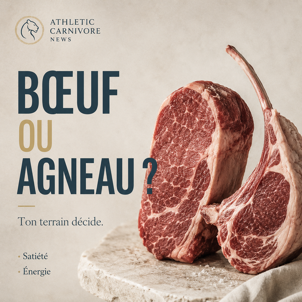 Bœuf ou agneau : choisir la viande idéale selon ton terrain carnivore