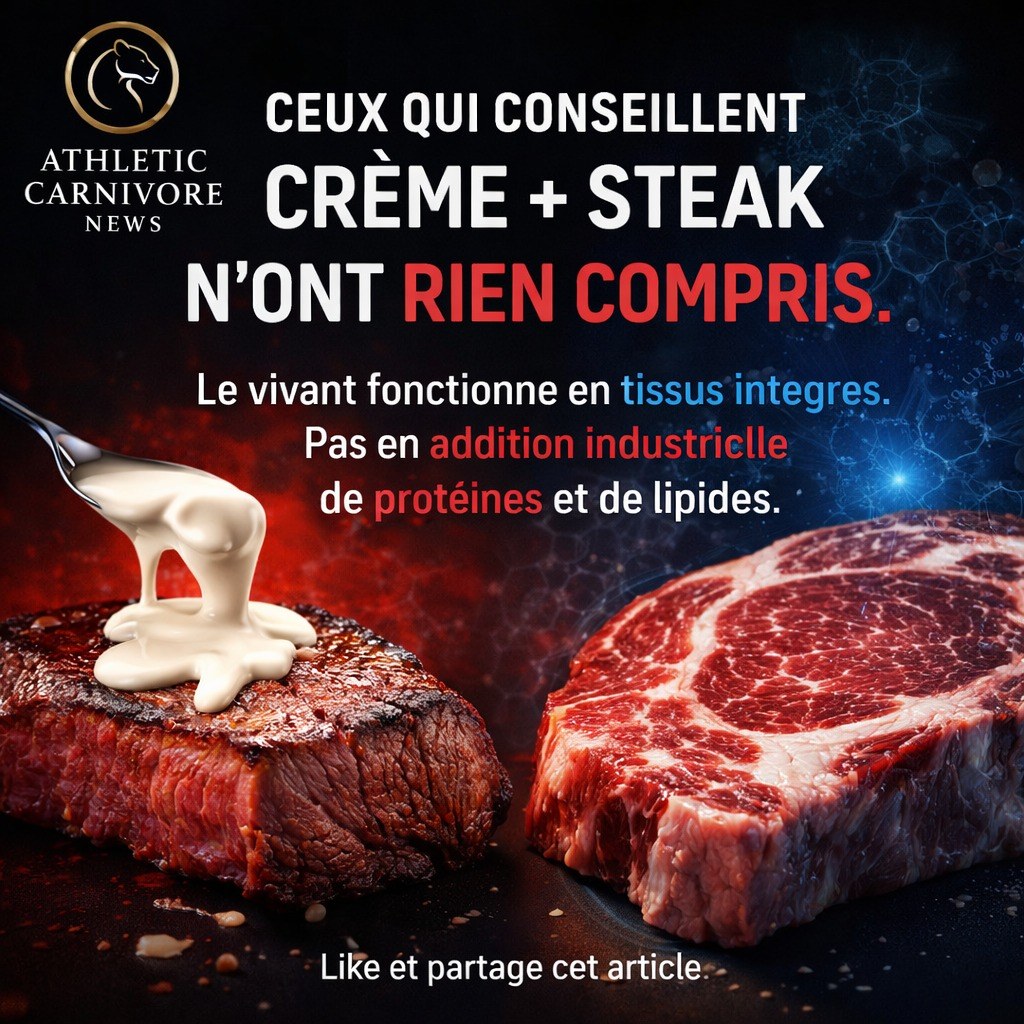 Crème, beurre et steak : l’erreur biologique du carnivore moderne