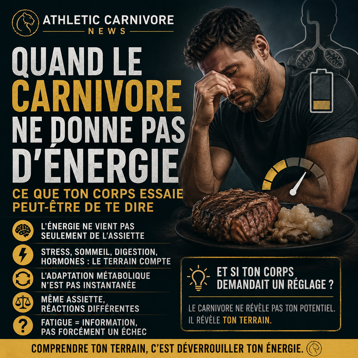 Quand le régime carnivore ne donne pas d’énergie : comprendre les signaux du corps