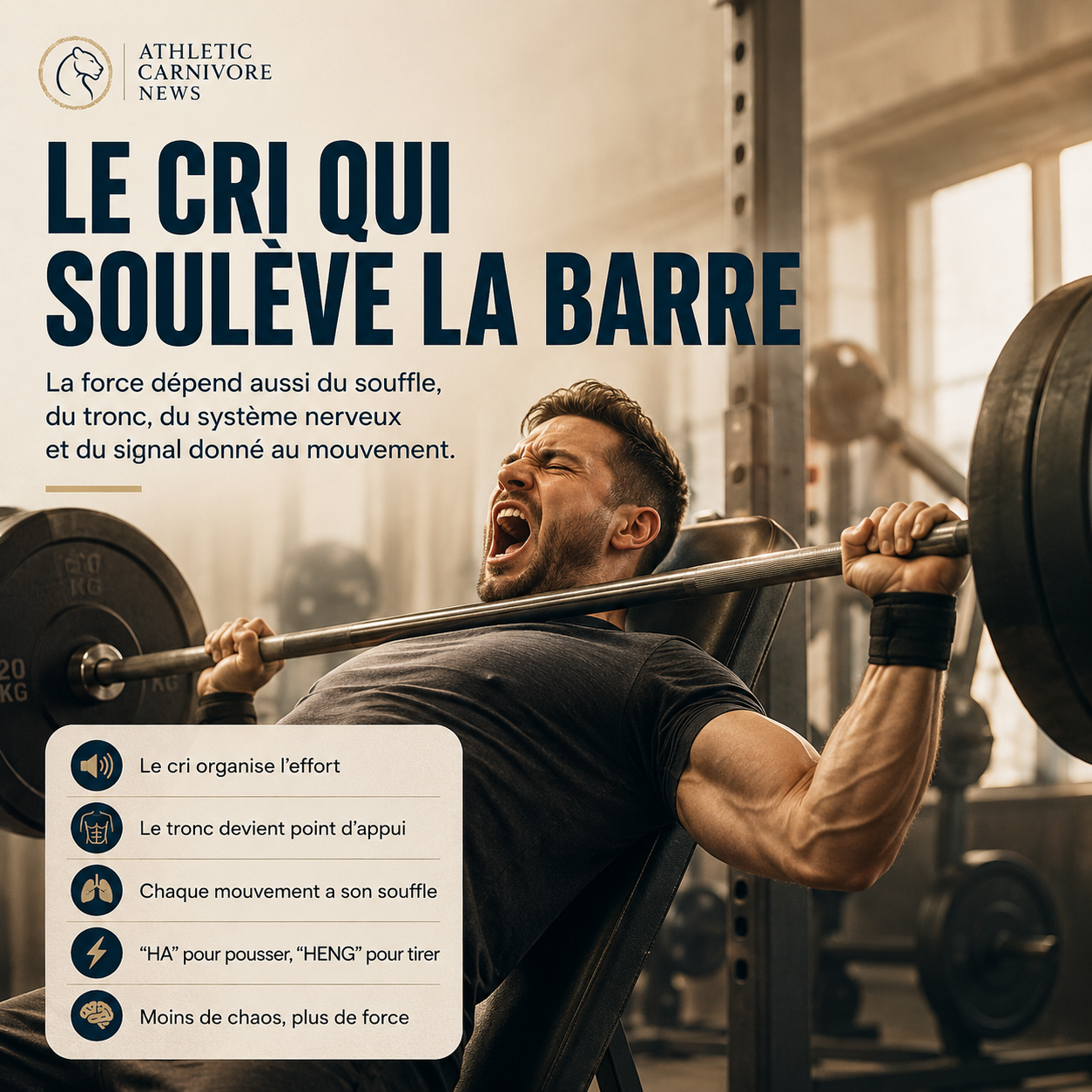 Le cri en musculation : bruit inutile ou signal nerveux de force ?