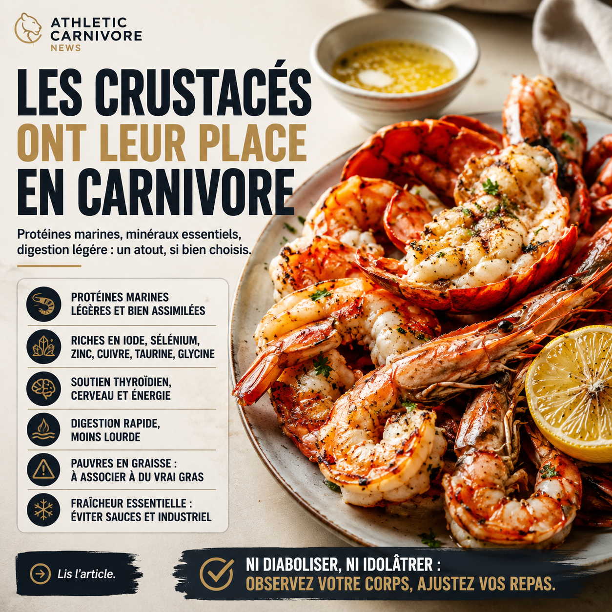 Crustacés en carnivore : la densité marine qu’il ne faut pas confondre avec une base alimentaire