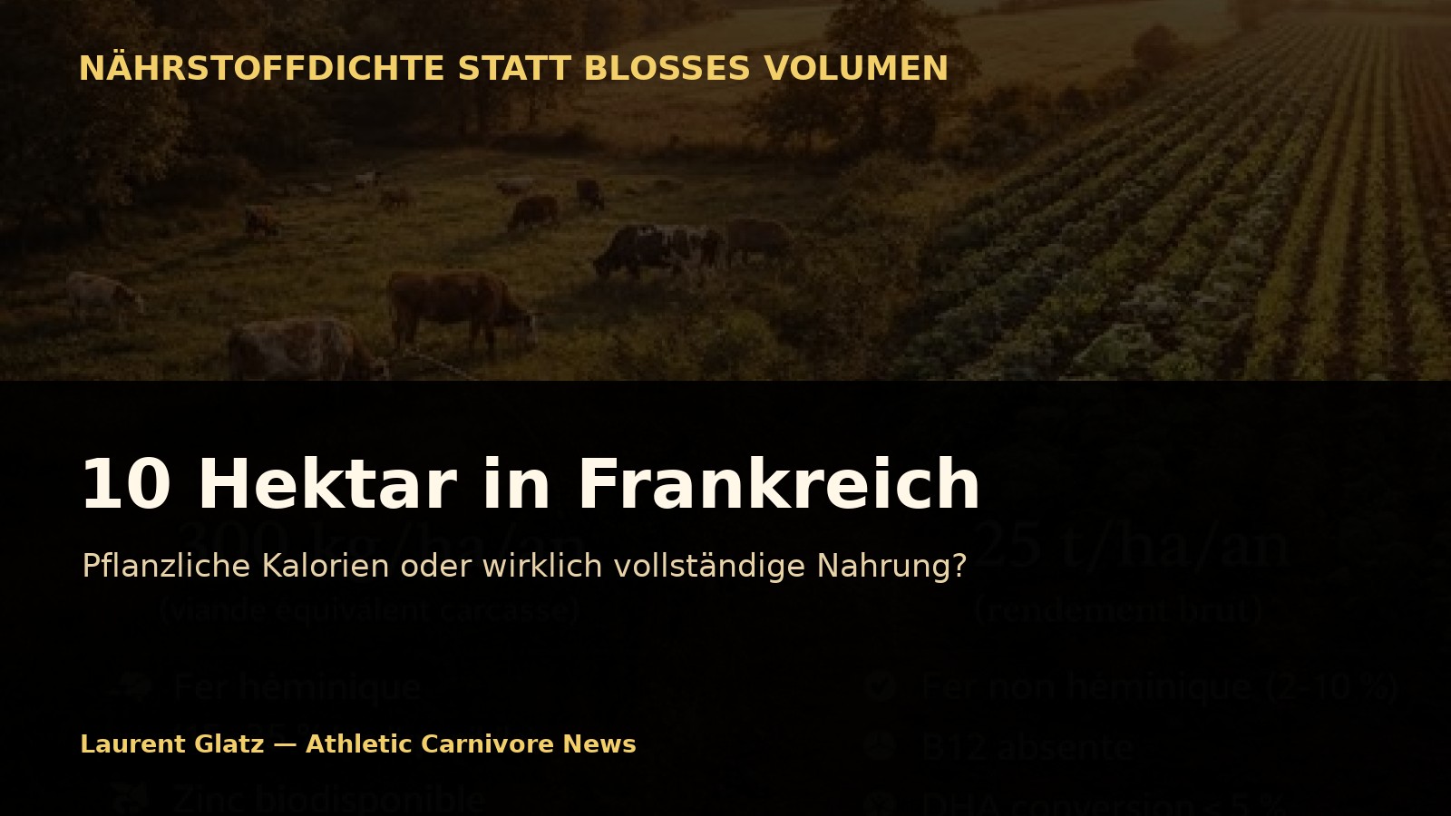 10 Hektar in Frankreich: Pflanzliche Kalorien oder wirklich vollständige Nahrung?