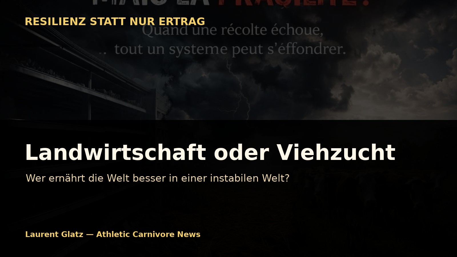 Landwirtschaft oder Viehzucht: Wer ernährt die Welt besser in einer instabilen Welt?