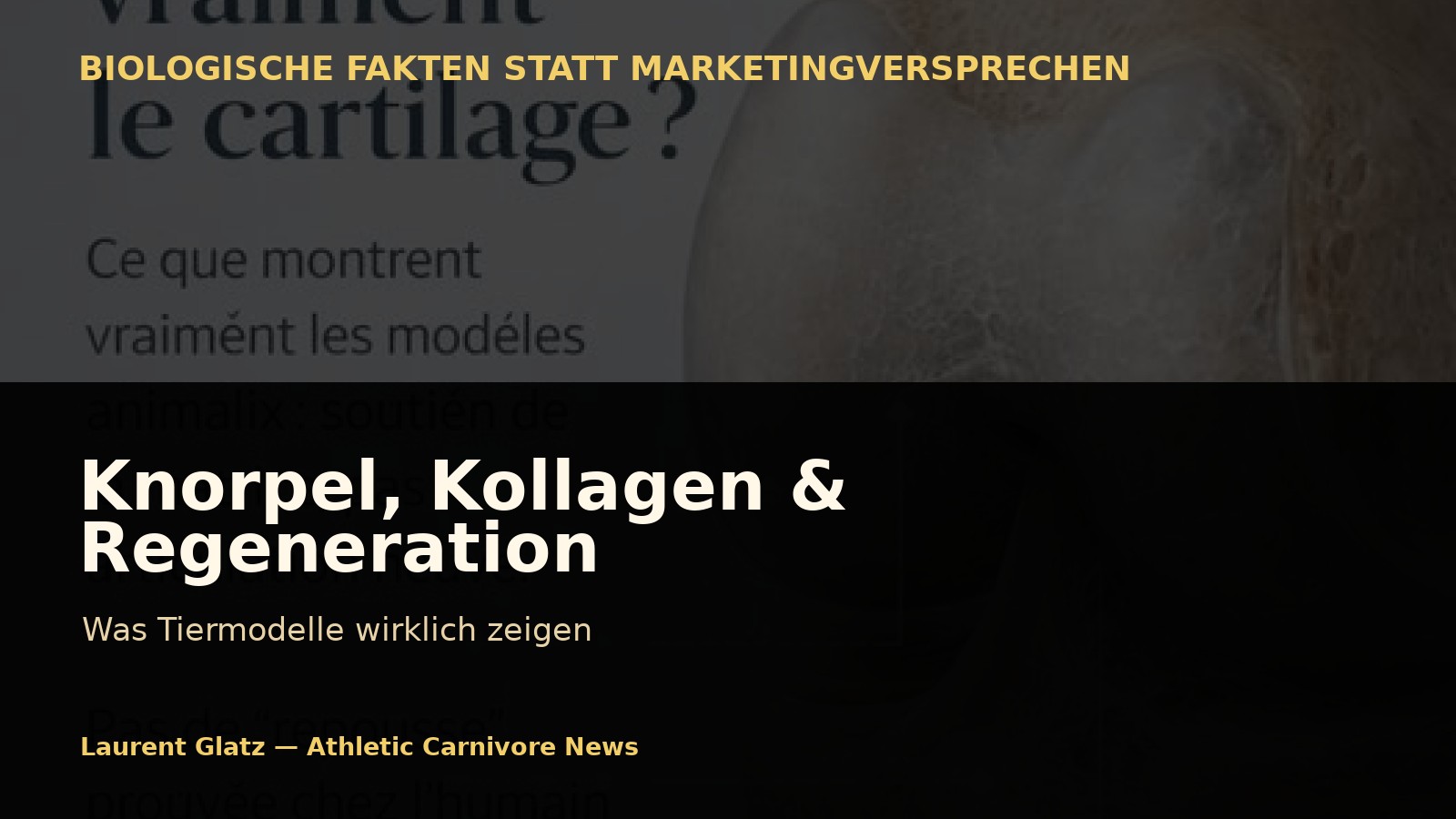Knorpel, Kollagen und die Illusion der Regeneration: Was Tiermodelle wirklich zeigen