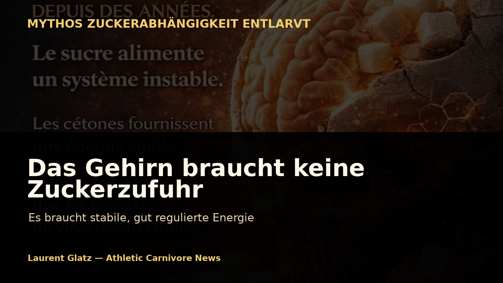 Das Gehirn braucht keinen Zucker: Es braucht stabile Energie