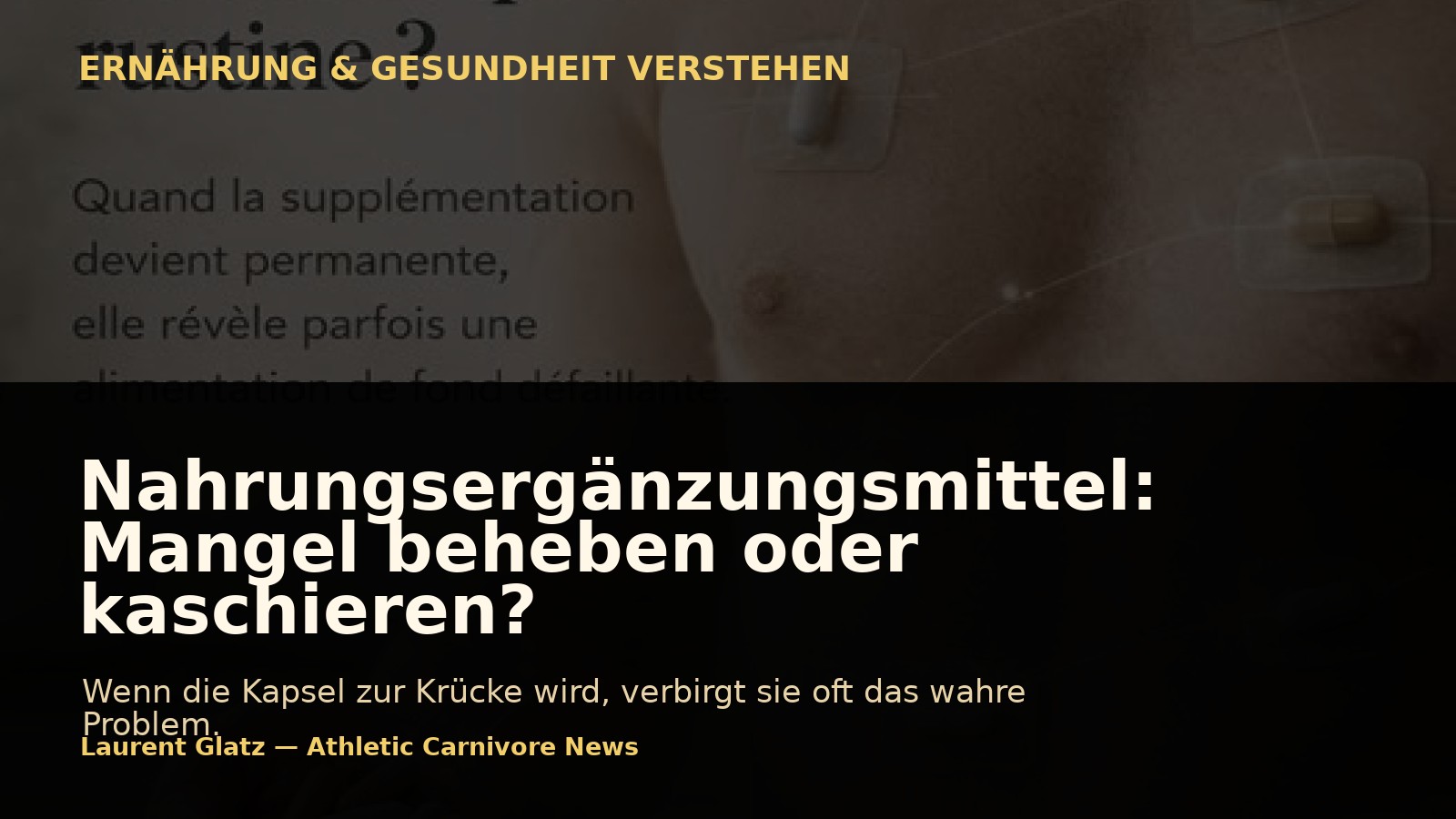 Nahrungsergänzungsmittel: Mangel beheben oder schlechte Ernährung kaschieren?