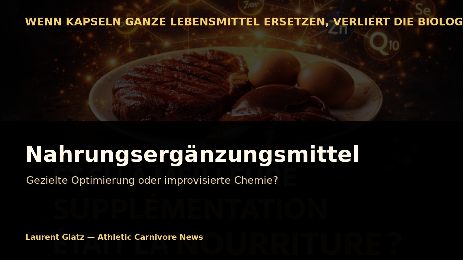 Nahrungsergänzungsmittel: gezielte Optimierung oder improvisierte Chemie?
