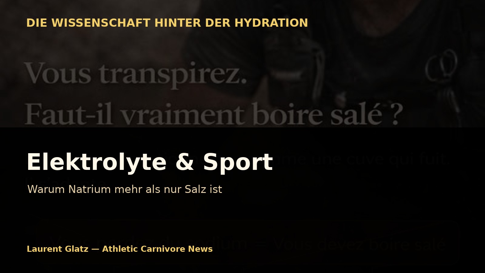 Elektrolyte und Sport: Wenn die Supplementierung die Natriumphysiologie vergisst
