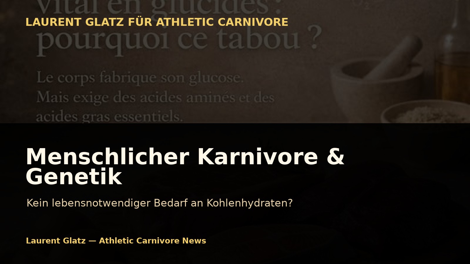 Menschlicher Karnivore und Genetik: Kein lebensnotwendiger Bedarf an Kohlenhydraten?