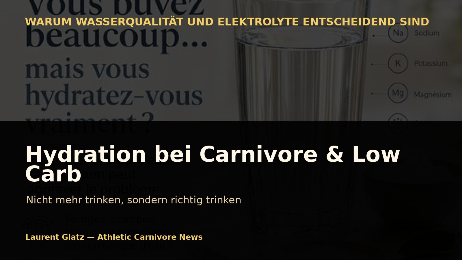 Hydration bei Carnivore- und Low-Carb-Diäten: Nicht mehr trinken, sondern richtig trinken