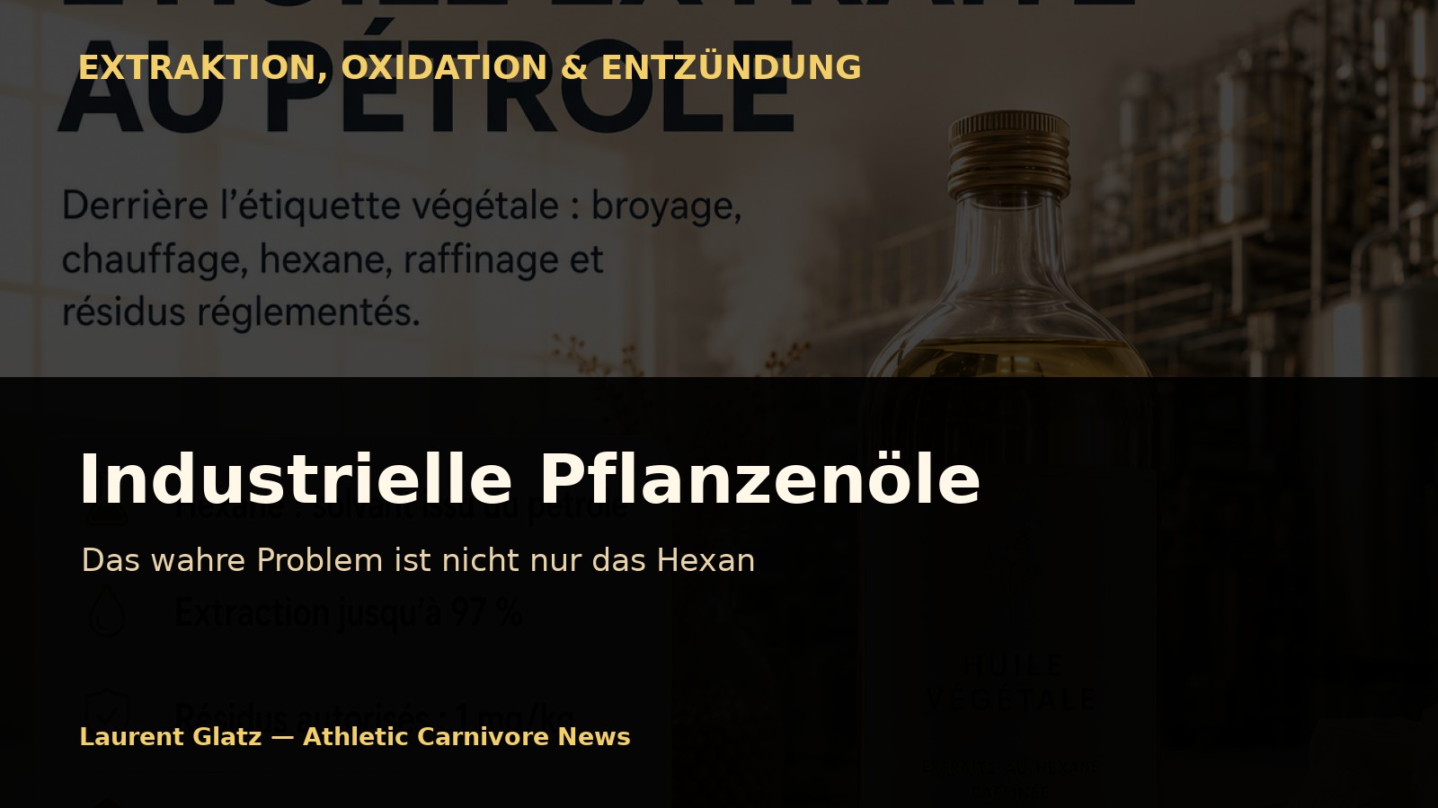 Industrielle Pflanzenöle: Das wahre Problem ist nicht nur das Hexan