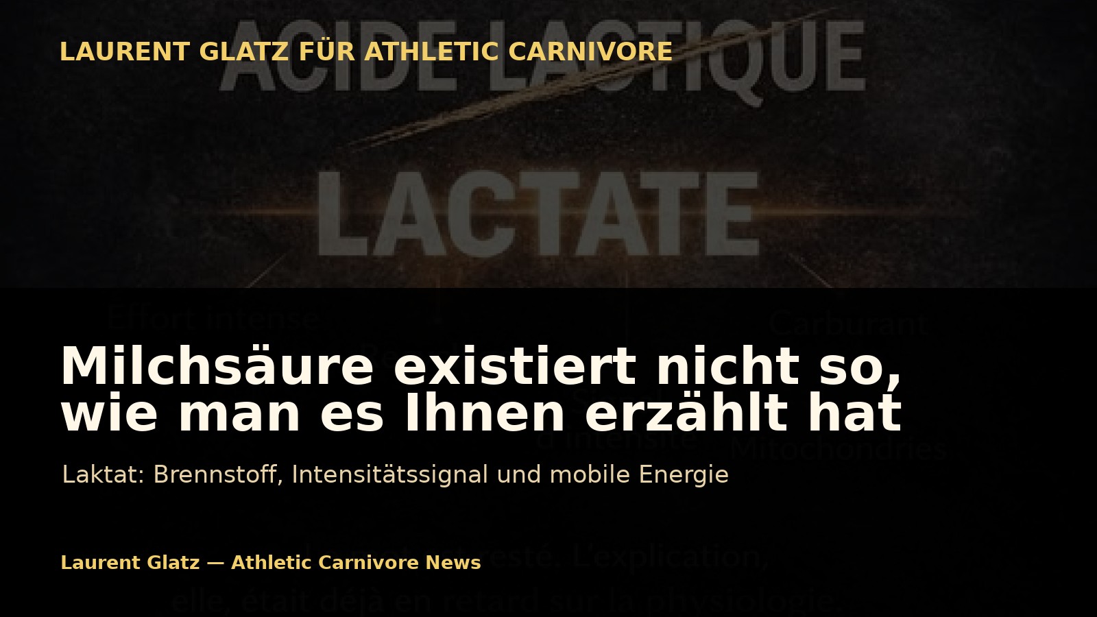 Milchsäure existiert nicht so, wie man es Ihnen erzählt hat
