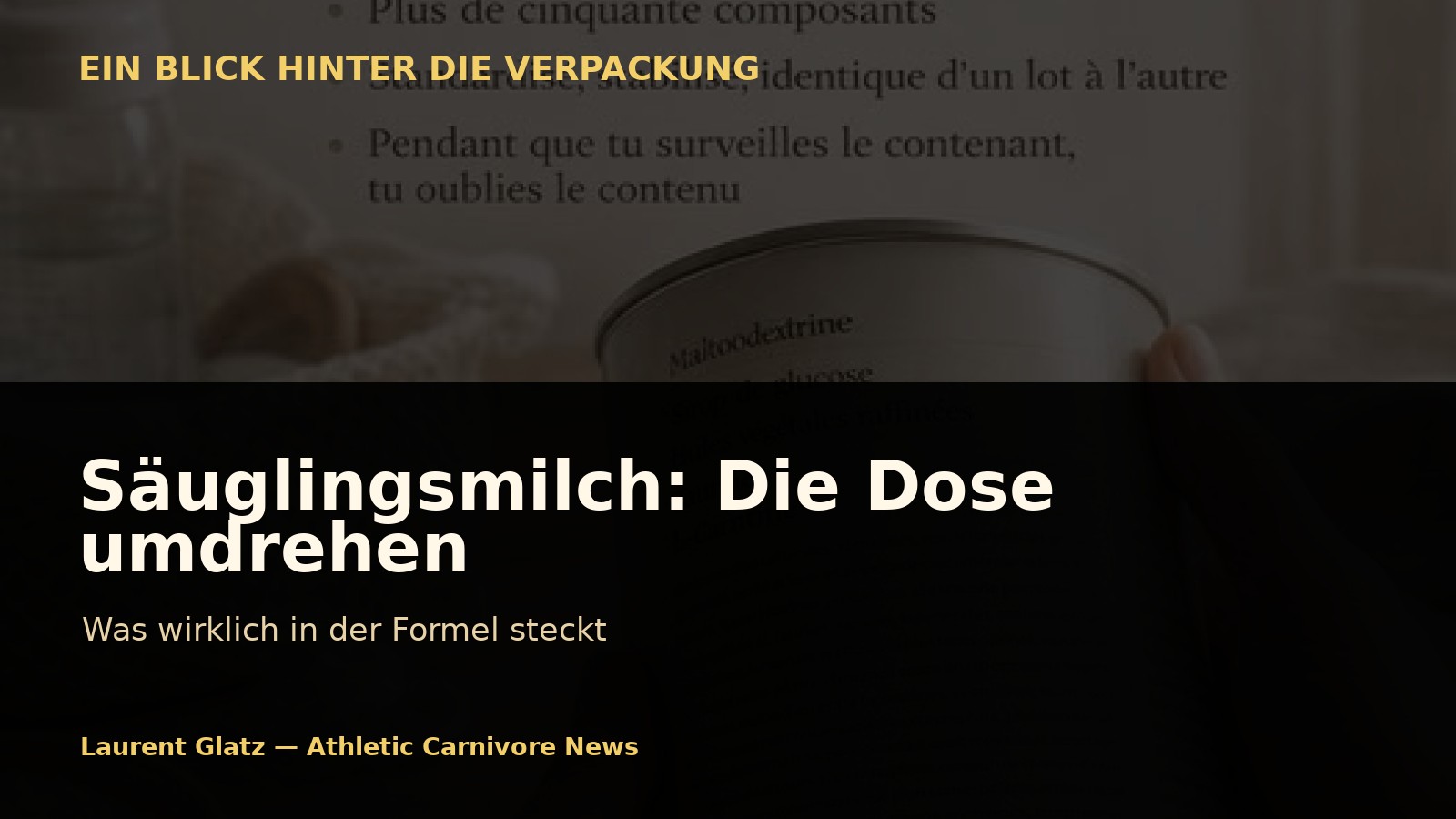 Säuglingsmilch: Niemand sagt Ihnen, die Dose umzudrehen