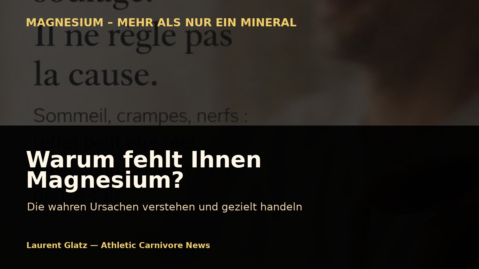 Manche sagen, Sie hätten Magnesiummangel. Doch warum eigentlich?