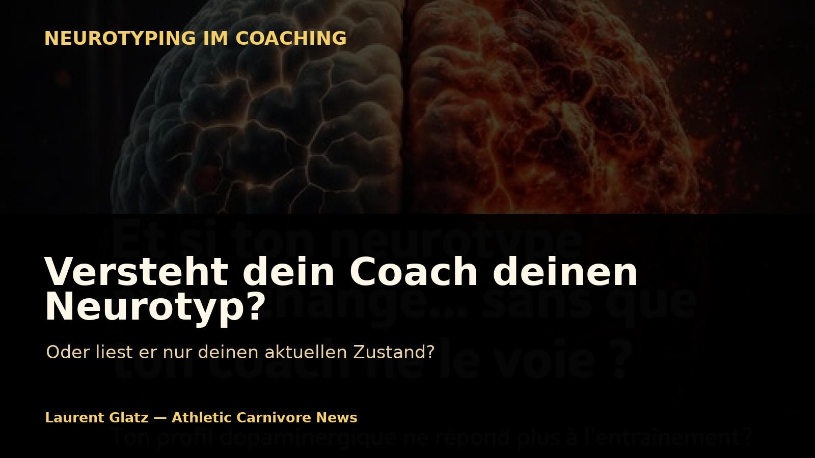 Was, wenn dein Coach deinen Neurotyp liest statt deinen aktuellen Zustand?