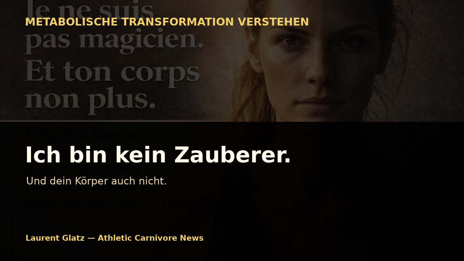 Ich bin kein Zauberer. Und dein Körper auch nicht.