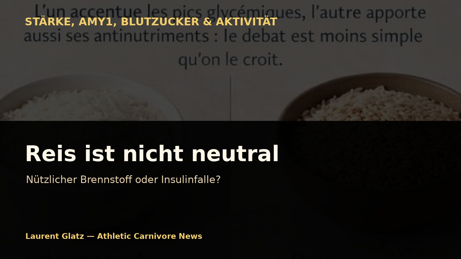 Reis ist nicht neutral: Nützlicher Brennstoff oder Insulinfalle je nach Ihrem Stoffwechsel?