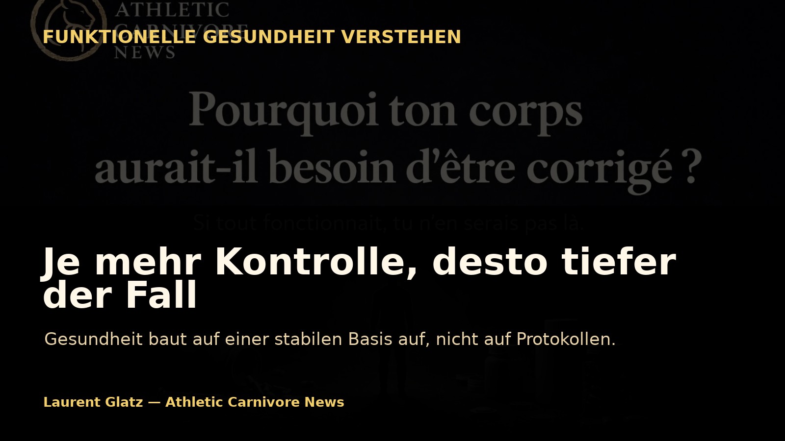 Je mehr sie glauben, Kontrolle zu haben, desto tiefer geraten sie hinein
