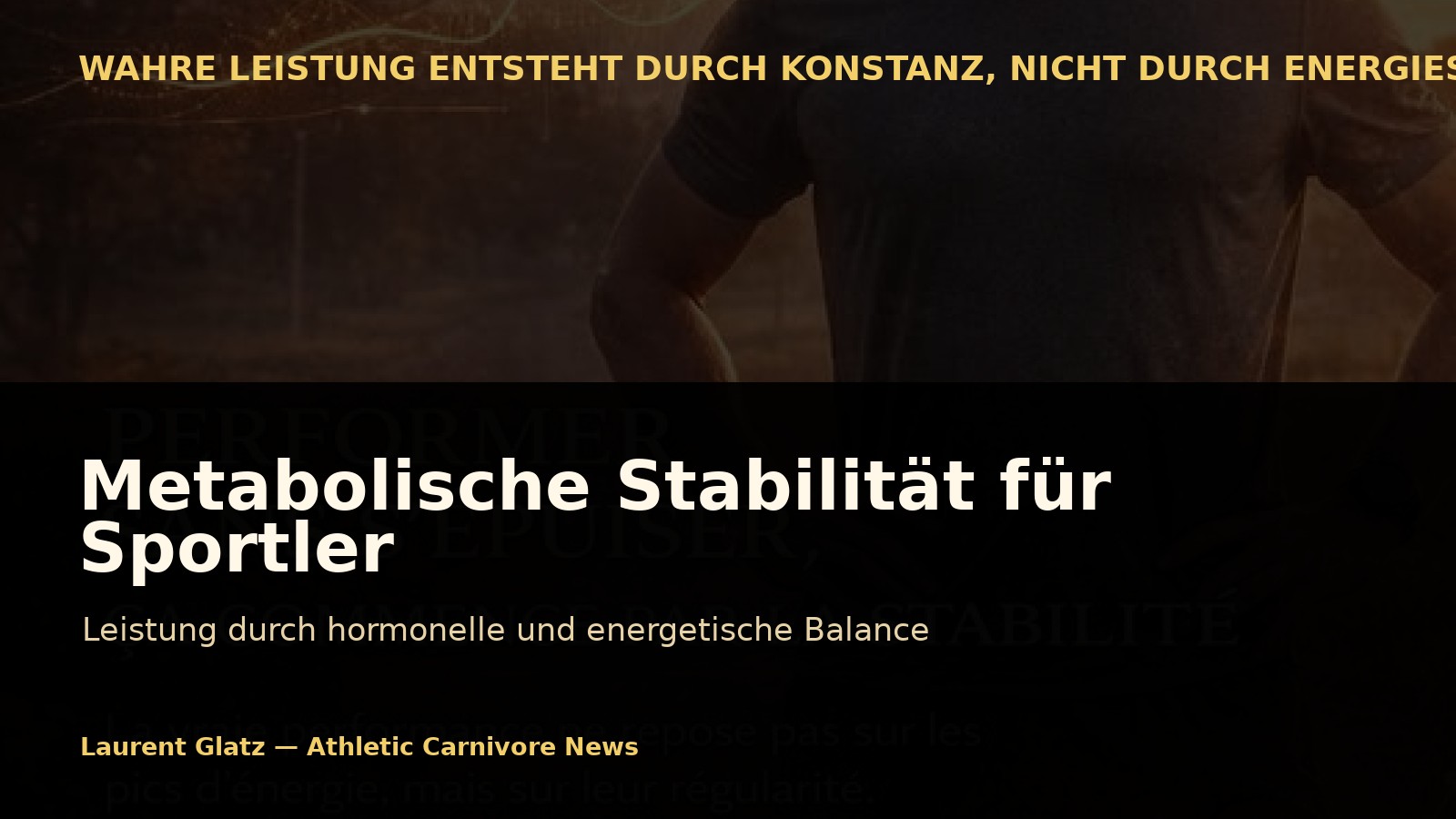 Die meisten Sportler leiden nicht an Motivationsmangel, sondern an metabolischer Instabilität