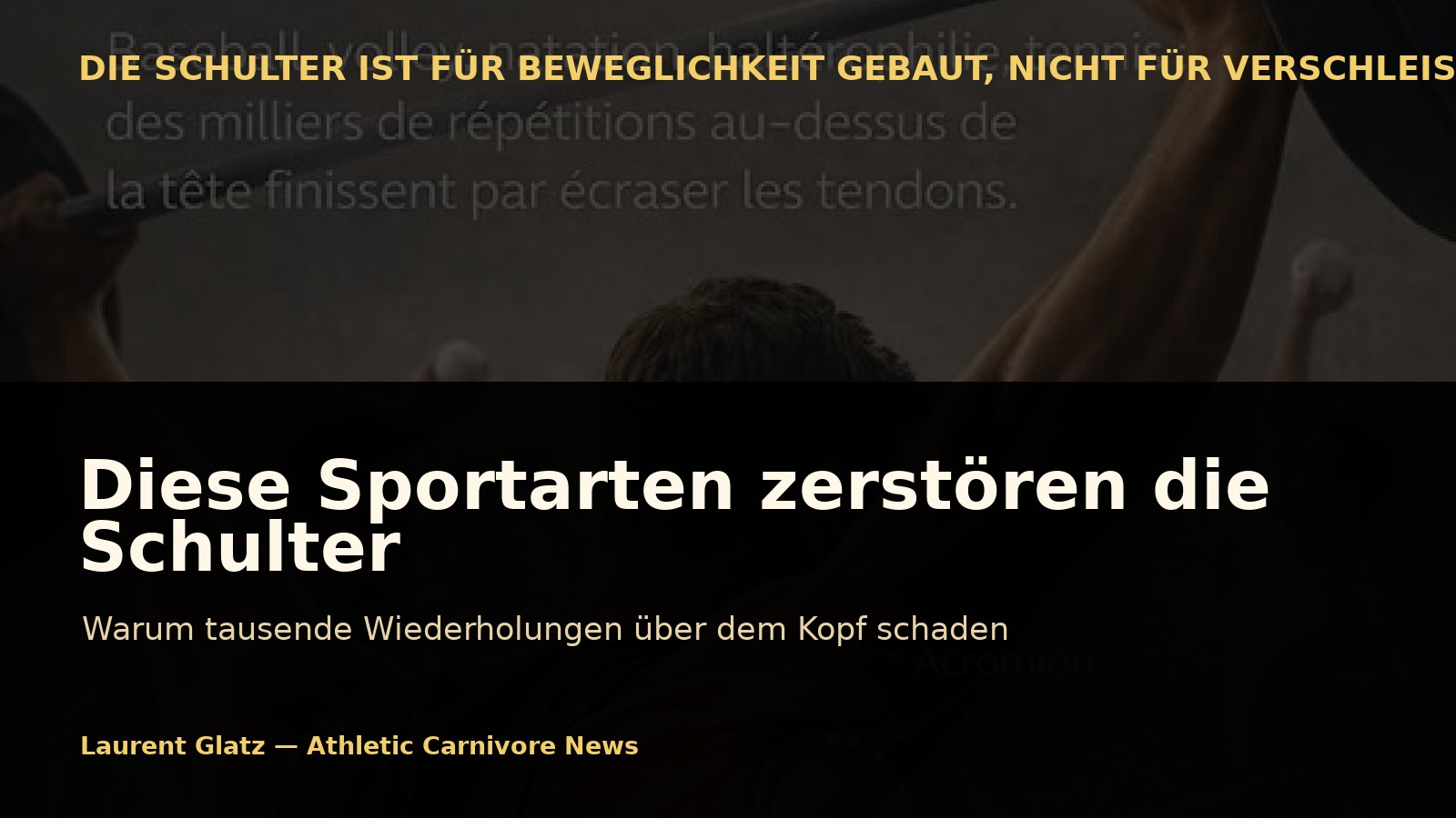 Diese Sportarten zerstören die Schulter durch Wiederholungen