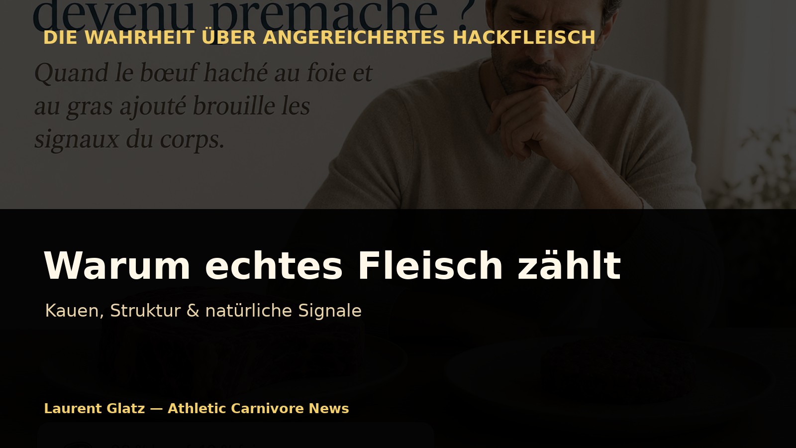 Warum ein mit Leber angereichertes Hacksteak echtes Fleisch nicht ersetzt