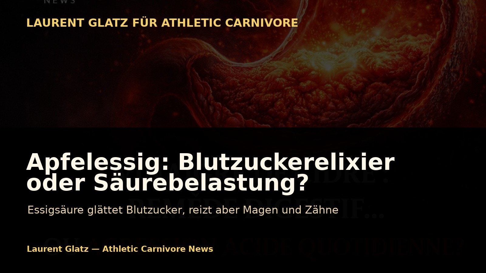 Apfelessig: Blutzuckerelixier oder chronische Säurebelastung?