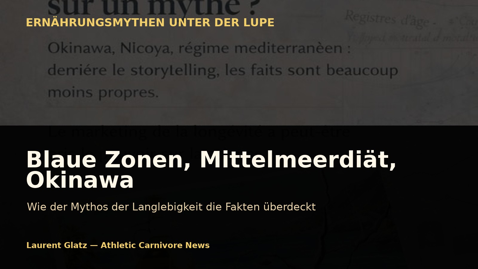 Blaue Zonen, Mittelmeerdiät, Okinawa: Wie der Longevity-Marketing-Mythos die Fakten überlagert