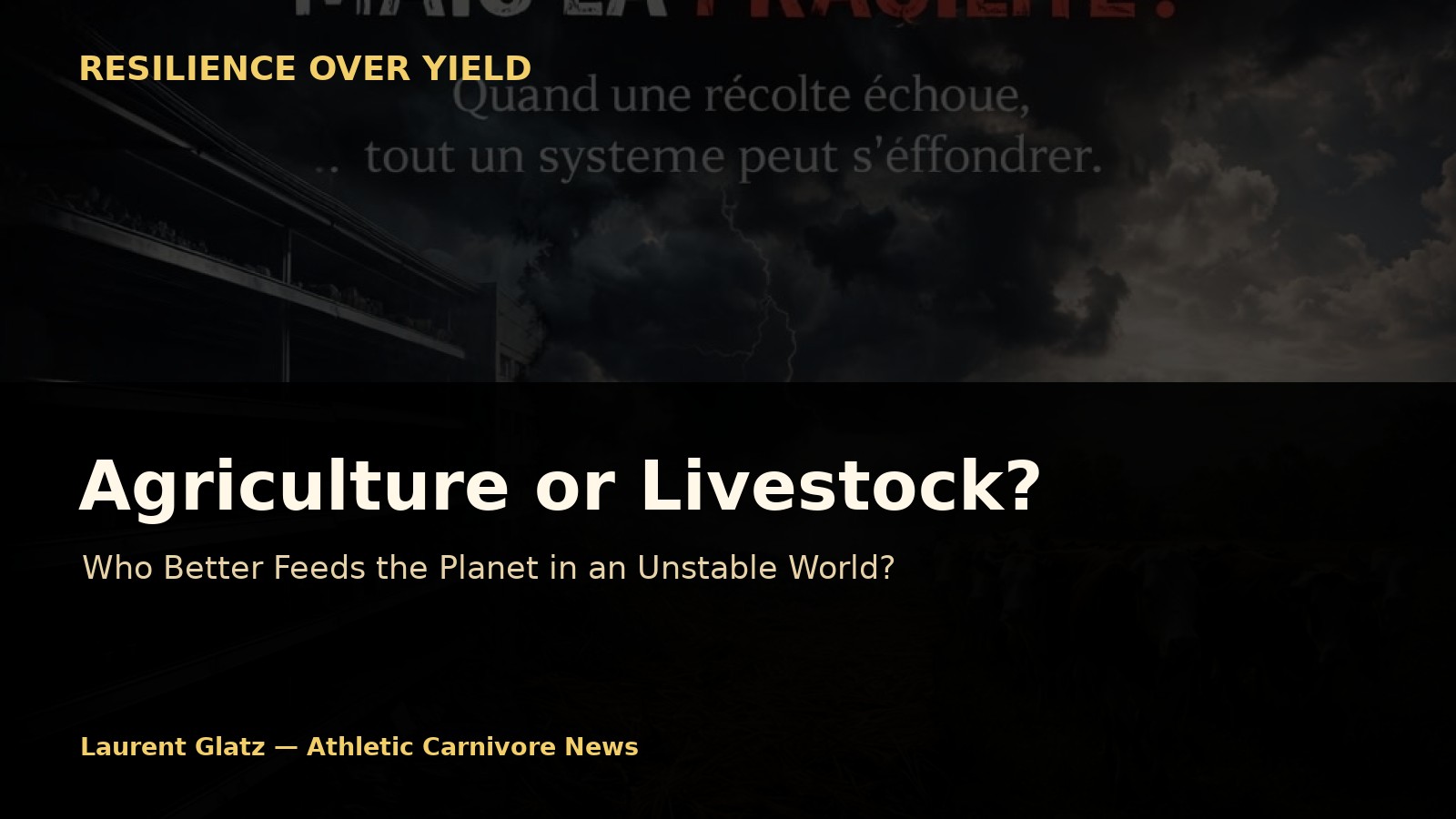 Agriculture or Livestock: Who Better Feeds the Planet in an Unstable World?