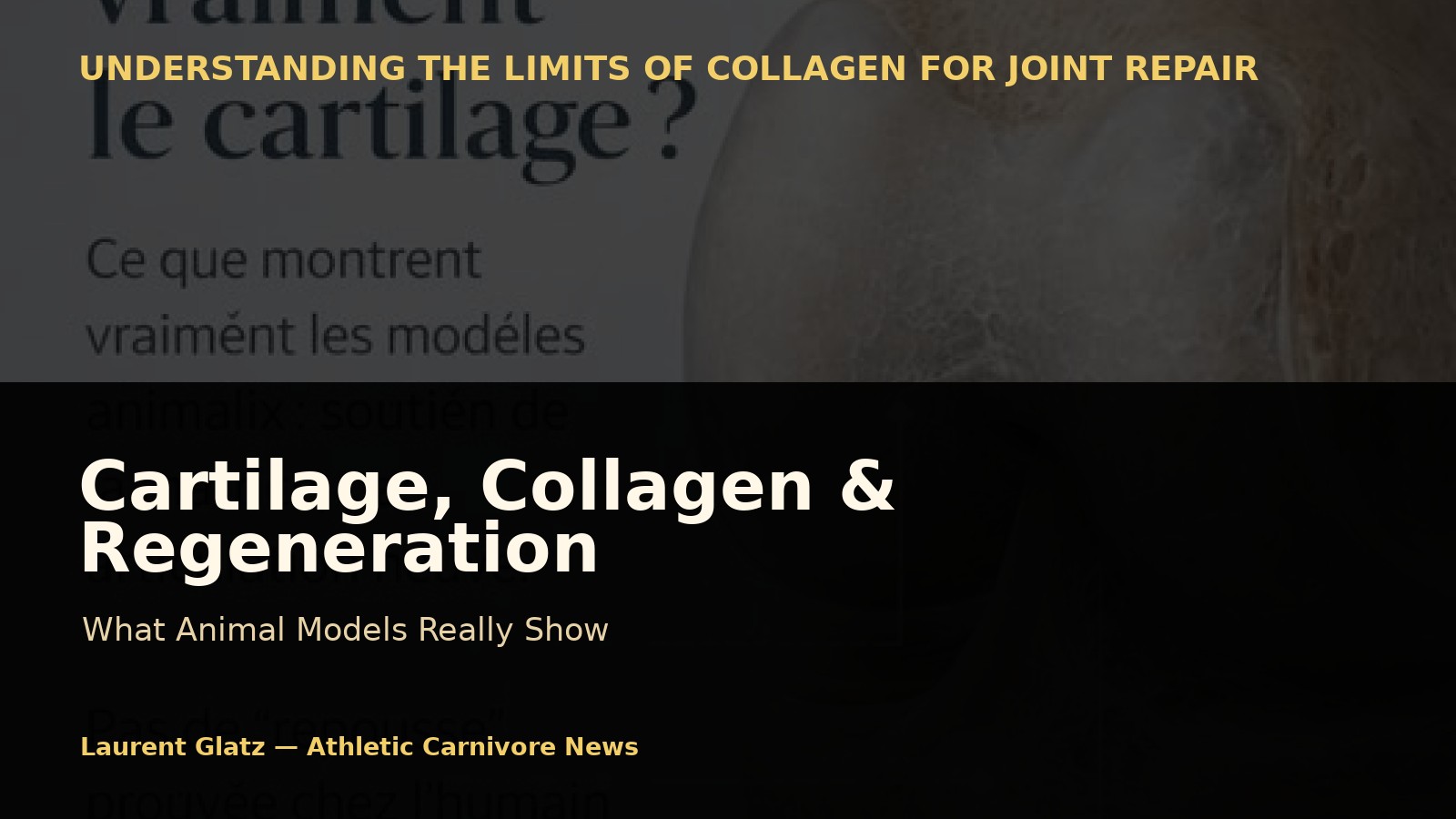 Cartilage, Collagen, and the Illusion of Regeneration: What Animal Models Really Show