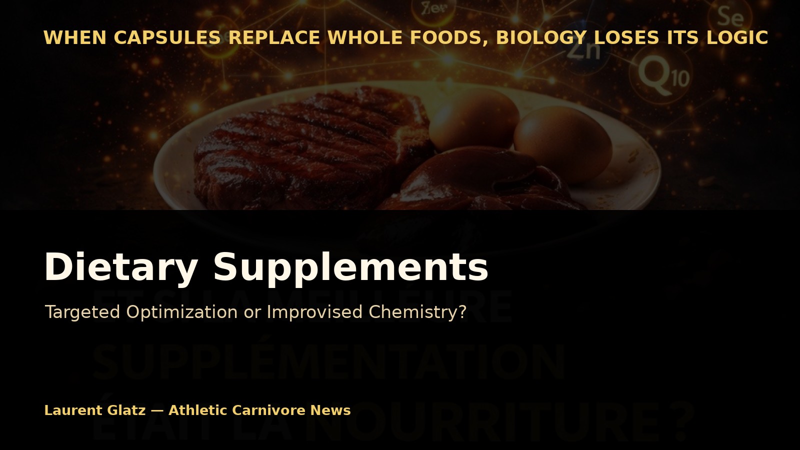 Dietary Supplements: Targeted Optimization or Improvised Chemistry?