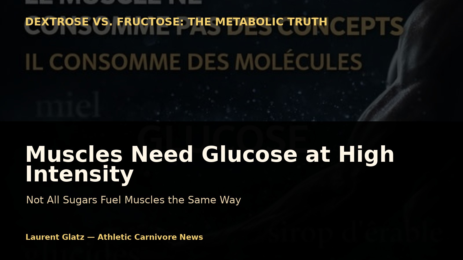 At High Intensity, Muscles Consume Glucose: Why Give Them Sugar That Must Pass Through the Liver?