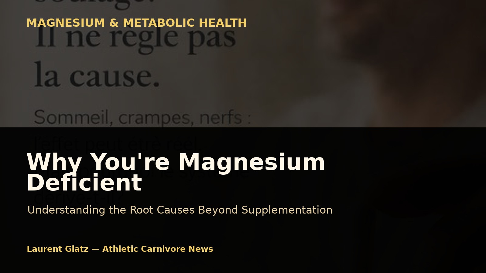 They Told You You're Magnesium Deficient. But Nobody Explained Why.