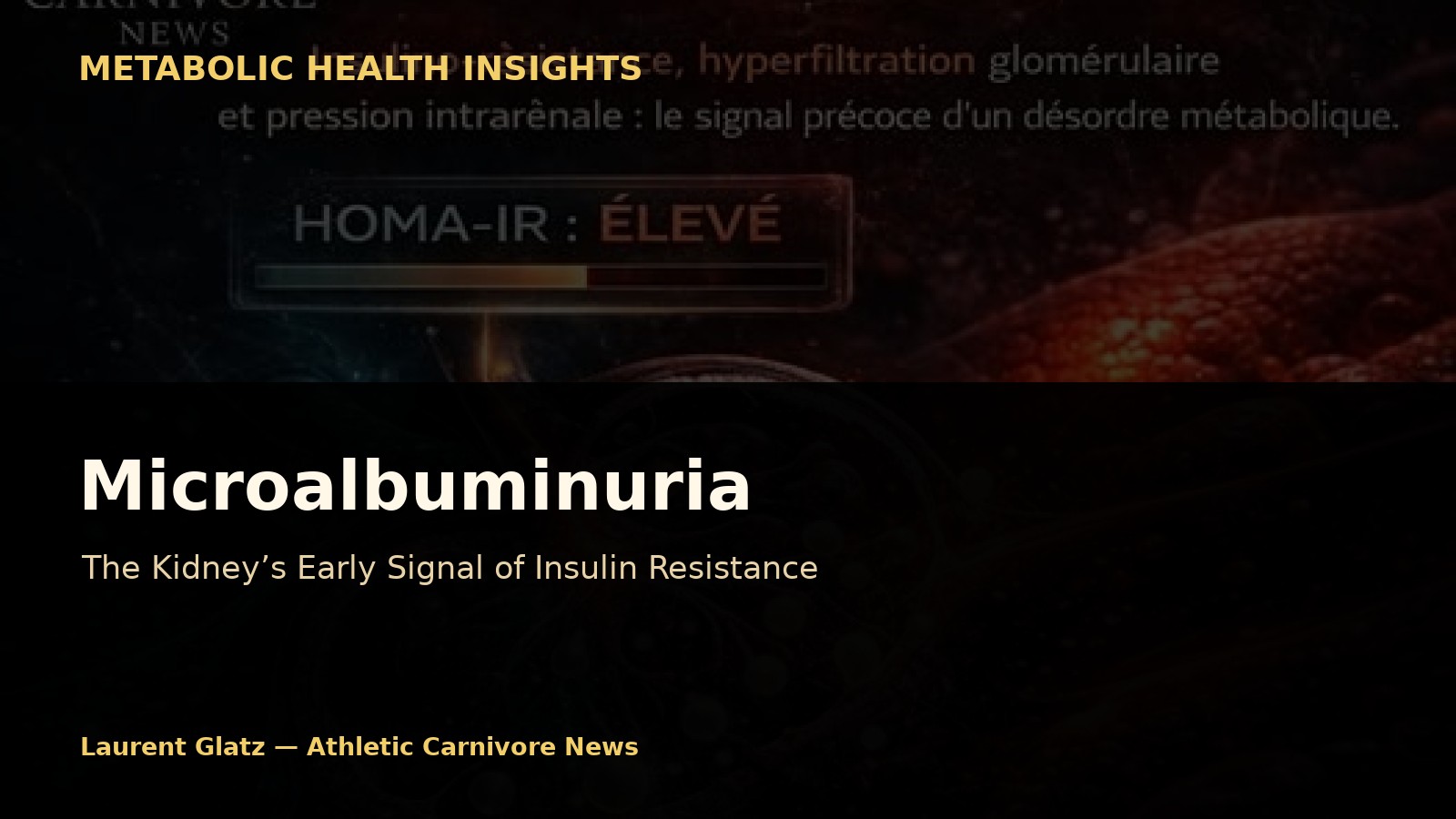Microalbuminuria: When the Kidney Reveals Insulin Resistance Before Diabetes