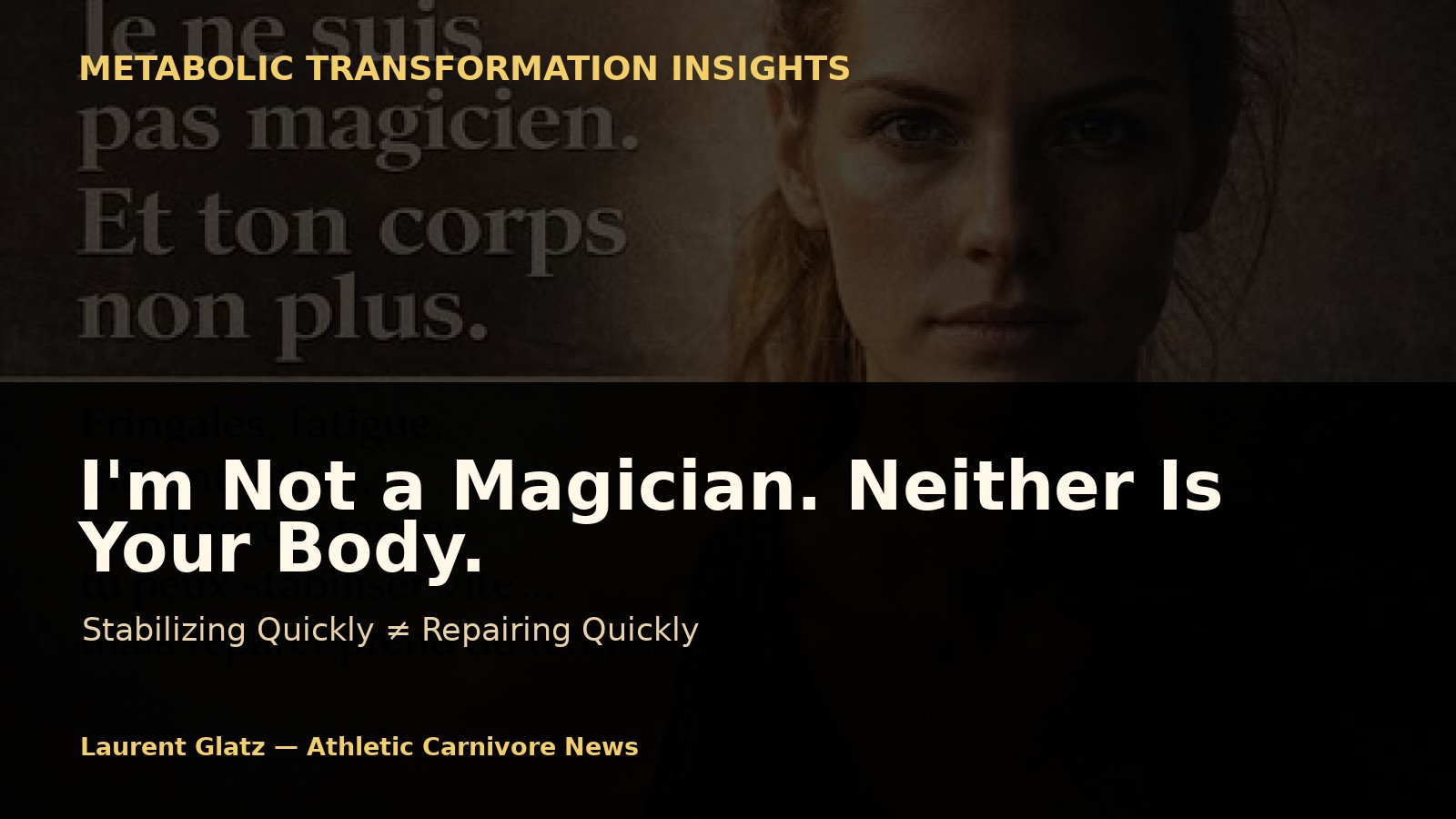 I'm Not a Magician. Neither Is Your Body.