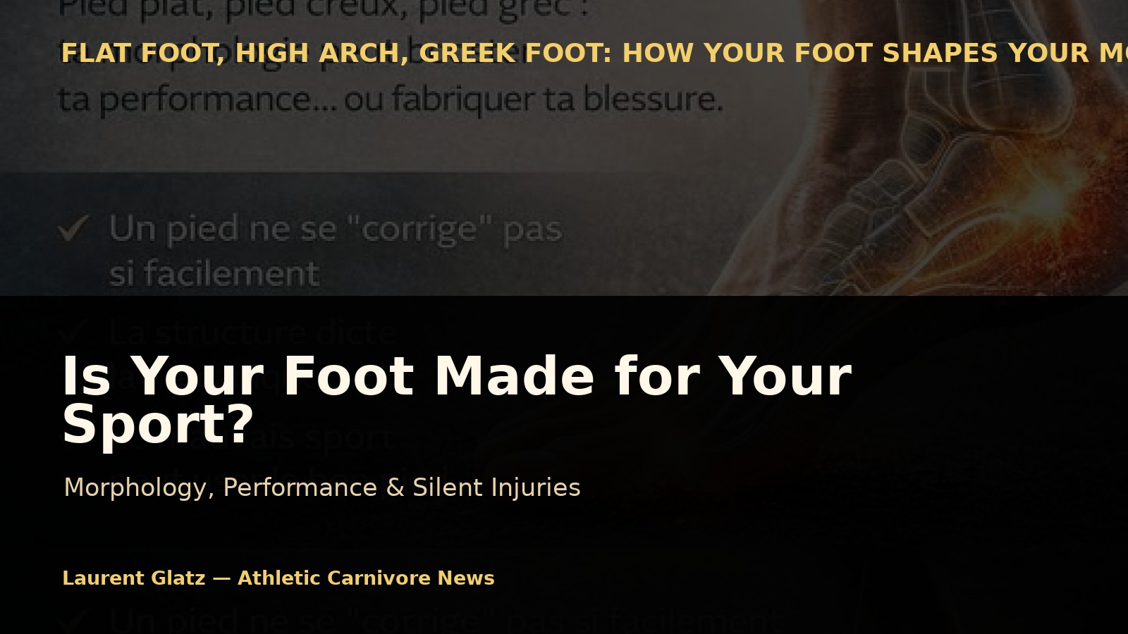 Is Your Foot Made for Your Sport? Morphology, Performance, and Silent Injuries
