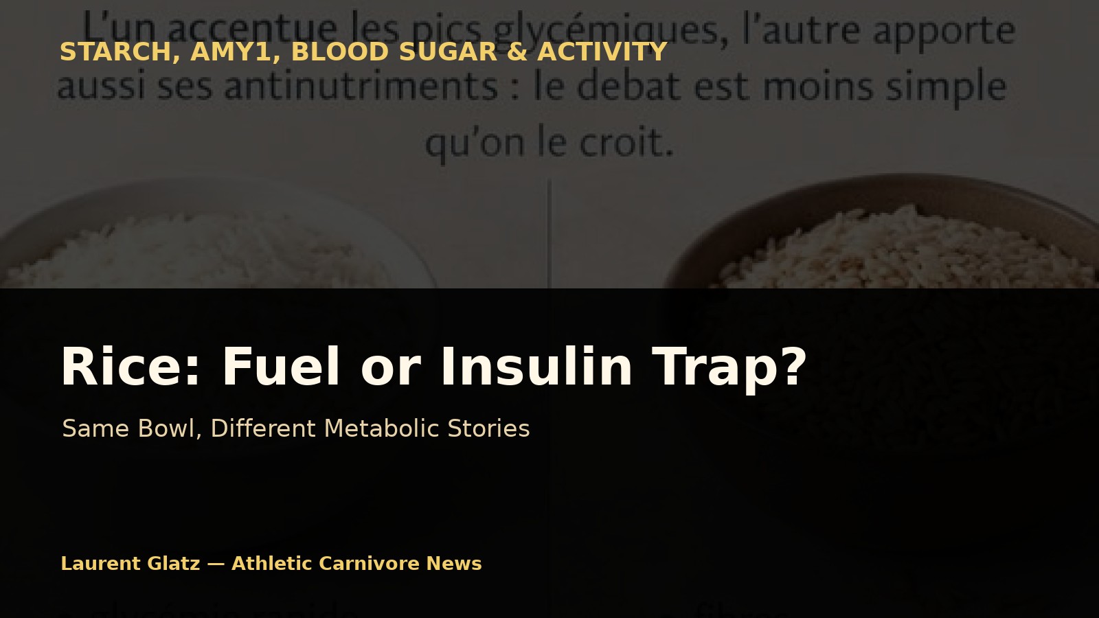 Rice Is Not Neutral: Useful Fuel or Insulin Trap Depending on Your Metabolic Terrain?
