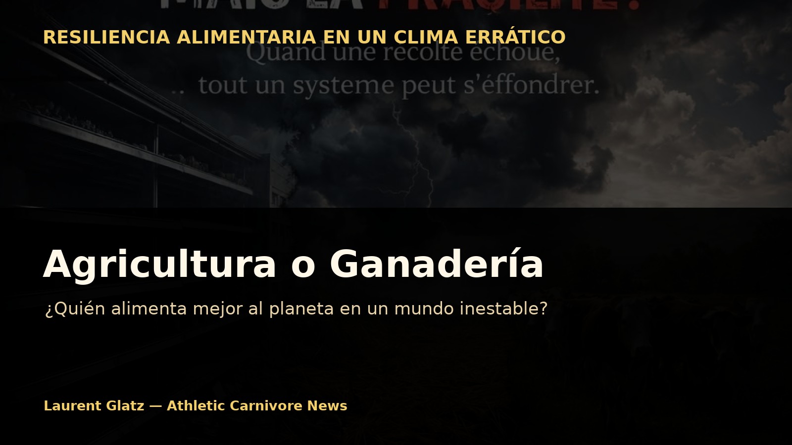 Agricultura o ganadería: ¿quién alimenta mejor al planeta en un mundo inestable?