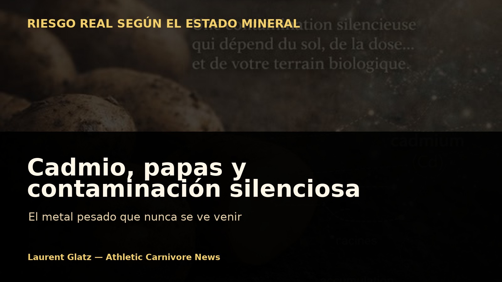 Cadmio, papas y contaminación silenciosa: el metal pesado que nunca se ve venir