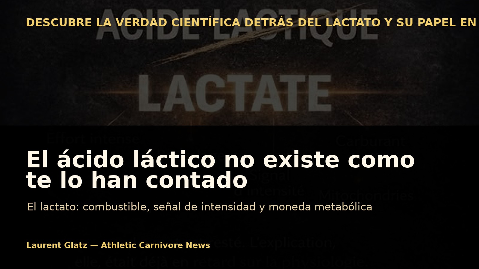 El ácido láctico no existe como te lo han contado