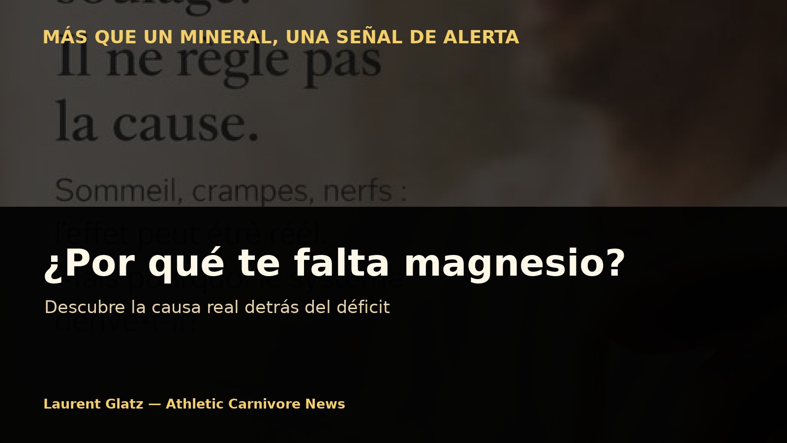 Te dijeron que te falta magnesio. Nunca te explicaron por qué.