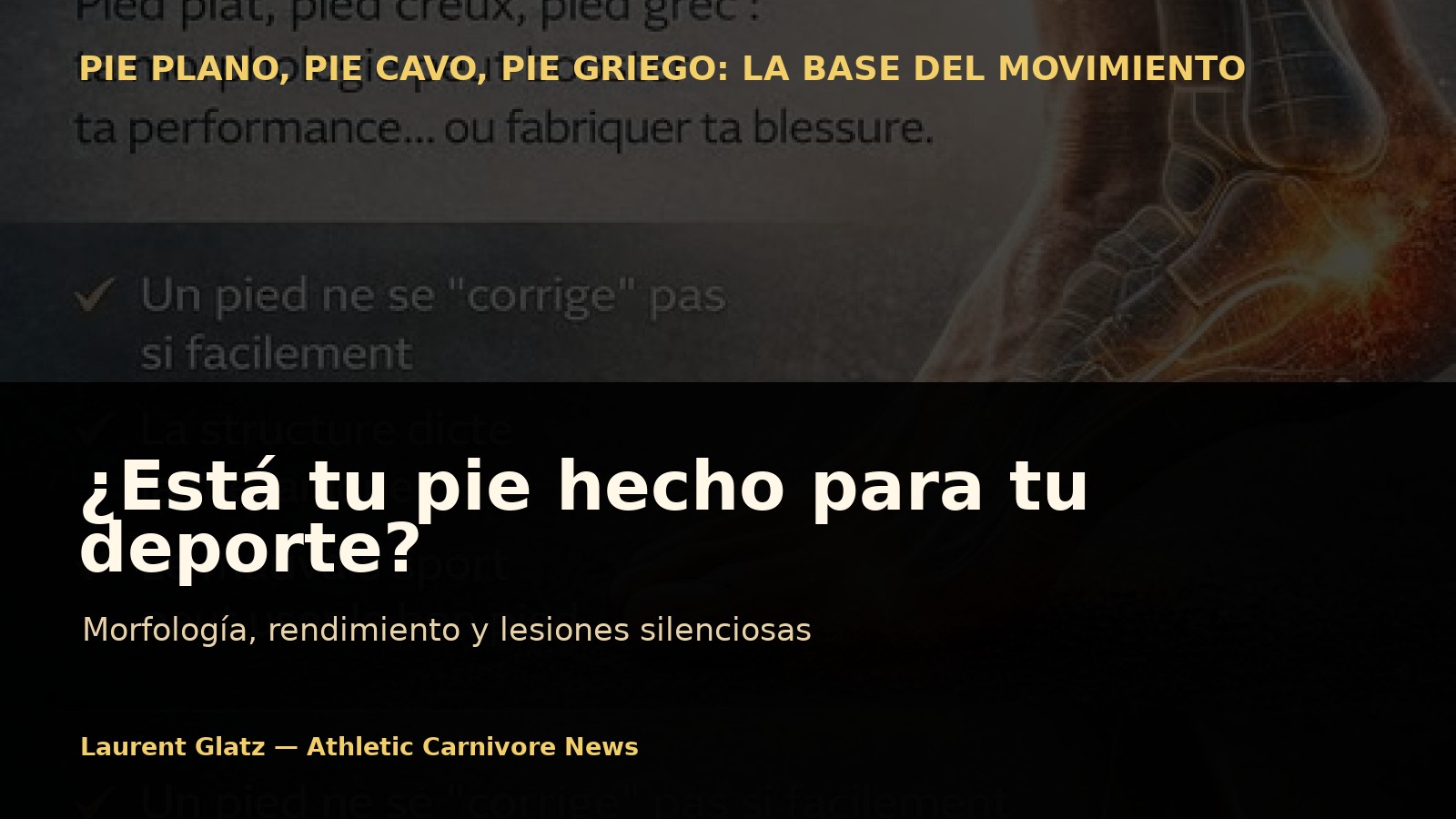 ¿Está tu pie hecho para tu deporte? Morfología, rendimiento y lesiones silenciosas