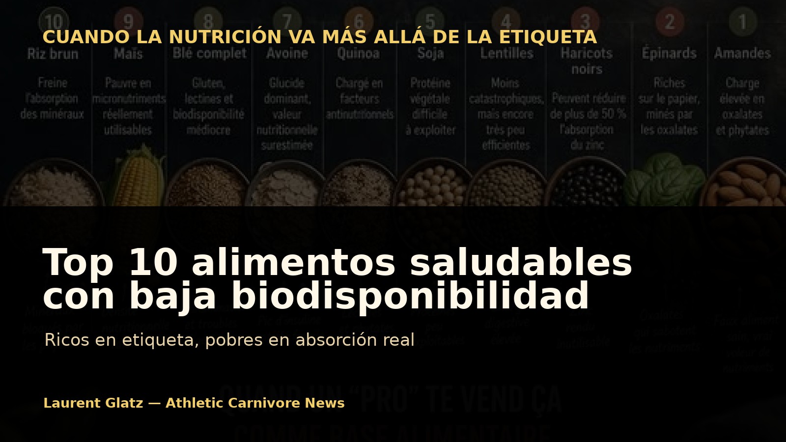Top 10 de los alimentos “saludables” con menor biodisponibilidad