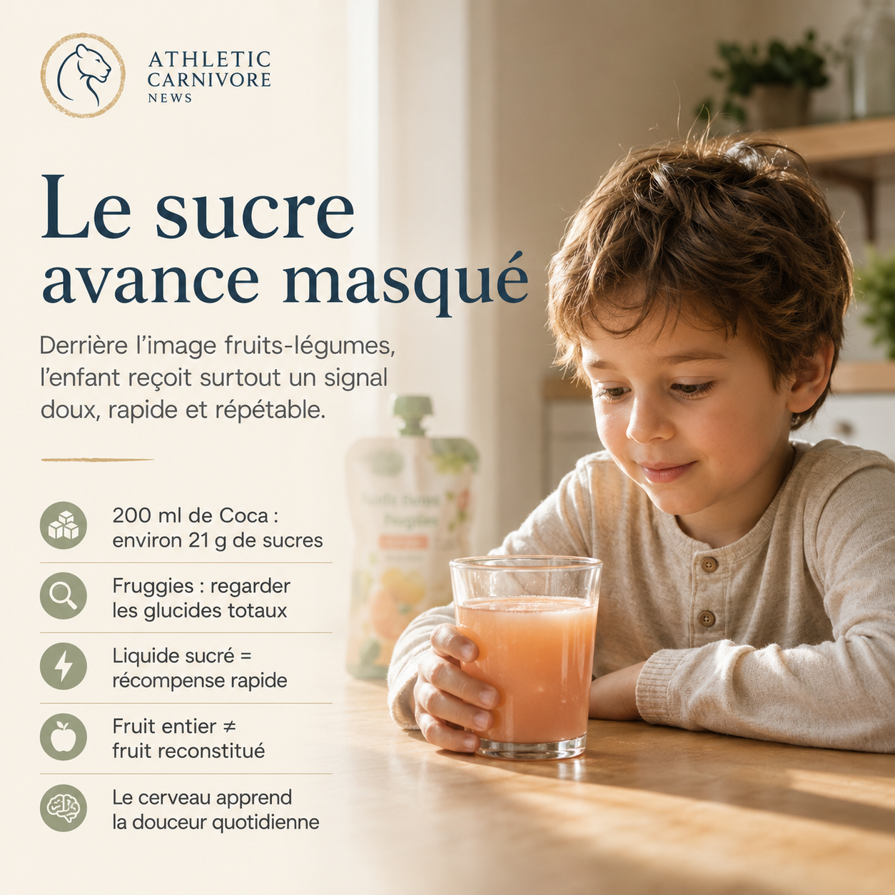 Fruggies et sucre caché : comprendre la vraie charge glucidique chez l’enfant