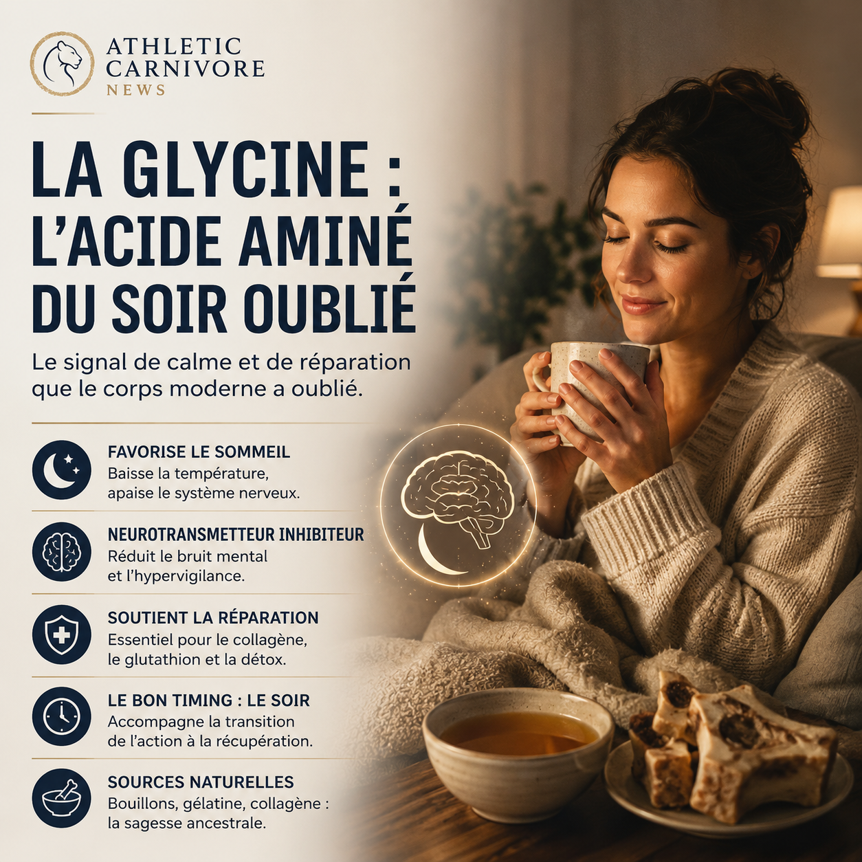 La glycine, l’acide aminé clé pour la récupération du corps moderne