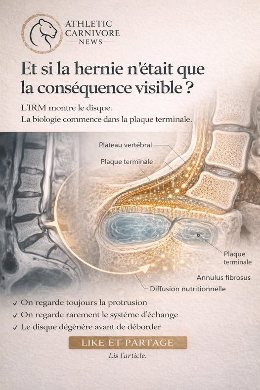 Hernie discale : et si le vrai problème n’était pas le disque, mais ce qui le nourrit ?