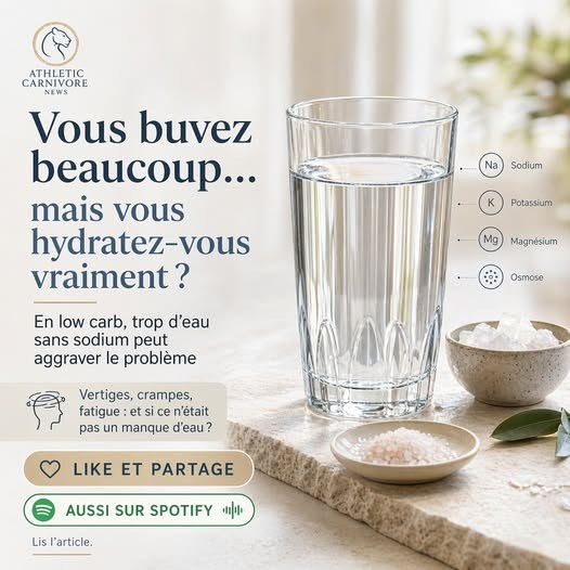 Hydratation en carnivore et en low carb : boire plus ne suffit pas, il faut boire juste