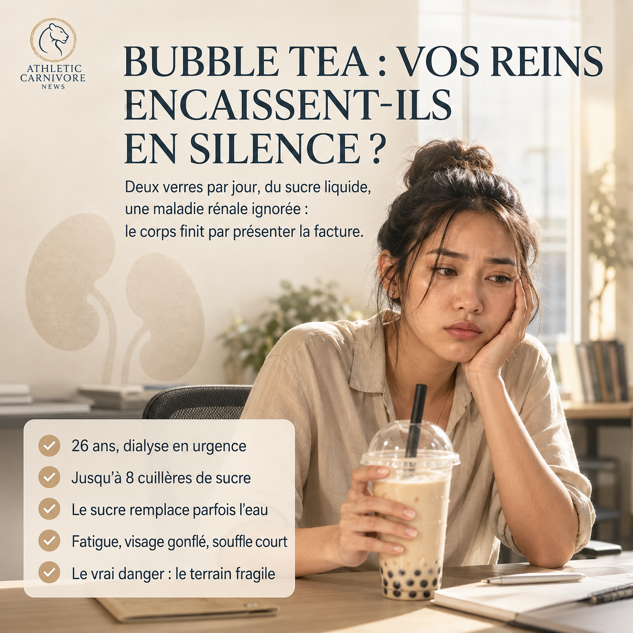 Sucre liquide et reins : quand une boisson devient une charge métabolique