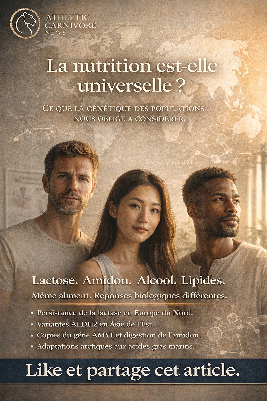 La nutrition universelle n’existe pas : la génétique des populations l’a déjà prouvé